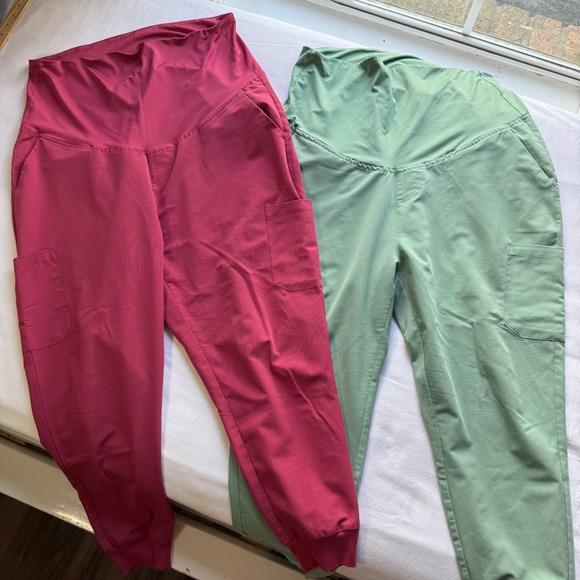 Mandala Pants - Mandala Equa-Tek Yoga Scrub Pants Joggers Lot of 2 Bundle XL Petite Maternity